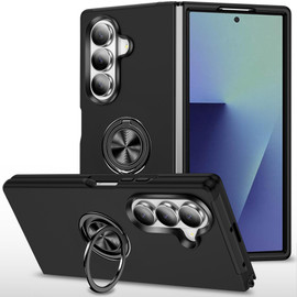 360 Rotating Ring Grip Hybrid Case for Samsung Galaxy Z Fold 8 Ultra - Black