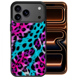 Sublimation Printing Designer Series Case for iPhone 18 Pro and iPhone 17 Pro - Leopard Purple Pink Blue