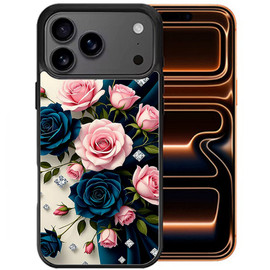 Sublimation Printing Designer Series Case for iPhone 18 Pro and iPhone 17 Pro - Roses Blue Pink