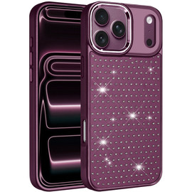 Dazzling Diamond Hybrid Case for iPhone 18 Pro Max and iPhone 17 Pro Max - Burgundy