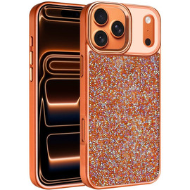 Dazzling Mini Crystal Hybrid Case for iPhone 18 Pro Max and iPhone 17 Pro Max - Cosmic Orange