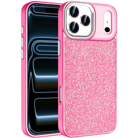 Dazzling Mini Crystal Hybrid Case for iPhone 18 Pro Max and iPhone 17 Pro Max - Hot Pink