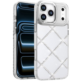 Dazzling Diamond Transparent Hybrid Case for iPhone 18 Pro and iPhone 17 Pro - Silver