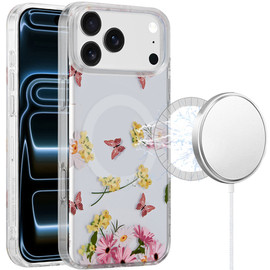 Mood Series MagSafe Hybrid Case for iPhone 18 Pro Max and iPhone 17 Pro Max - Floral Butterfly