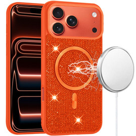 Dazzling Diamond MagSafe Hybrid Case for iPhone 18 Pro Max and iPhone 17 Pro Max - Cosmic Orange