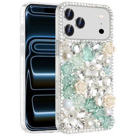 Dazzling Bling 3D Crystal Diamond Case for iPhone 18 Pro and iPhone 17 Pro - Green