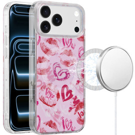 Mood Series MagSafe Hybrid Case for iPhone 18 Pro and iPhone 17 Pro - Blush Watercolor Heart