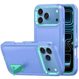 Military Grade TUFF Hybrid Armor Case with Kickstand for iPhone 18 Pro and iPhone 17 Pro - Light Blue