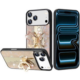 Splendid Bling Crystal Diamond Case with 3D Butterfly Stand for iPhone 18 Pro Max and iPhone 17 Pro Max - Gold