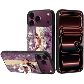 Splendid Bling Crystal Diamond Case with 3D Butterfly Stand for iPhone 18 Pro and iPhone 17 Pro - Pink