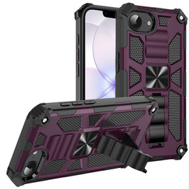 Military Grade Tough Ultra Rugged Hybrid Case with Kickstand for iPhone 17e / 16e - Burgundy