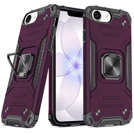 Military Grade Robust Series Hybrid Case with Ring Grip for iPhone 17e / 16e - Burgundy