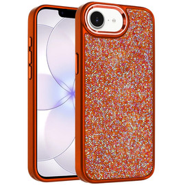 Dazzling Mini Crystal Hybrid Case for iPhone 17e / 16e - Cosmic Orange