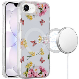 Mood Series MagSafe Hybrid Case for iPhone 17e / 16e - Floral Butterfly