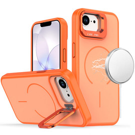 InFrame Series MagSafe Hybrid Case with Camera Ring Stand for iPhone 17e / 16e - Cosmic Orange