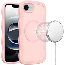 Shade Series Curly Wave Grip Hybrid Case with MagSafe for iPhone 17e / 16e - Pink