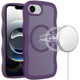 Shade Series Curly Wave Grip Hybrid Case with MagSafe for iPhone 17e / 16e - Purple