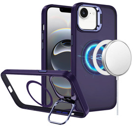 InFrame Series MagSafe Matte Case with Camera Ring Stand for iPhone 17e / 16e - Purple