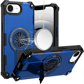 Military Grade MagSafe Tough Ultra Rugged Hybrid Case with Kickstand for iPhone 17e / 16e - Blue