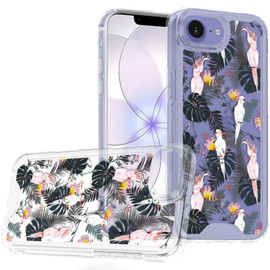Designer Series Tough Shield Transparent Hybrid Case for iPhone 17e / 16e - Tropical Flamingo & Leaves