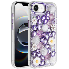 Luxurious Bling 3D Crystal Diamond Case for iPhone 17e / 16e - Purple