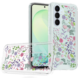 Designer Series Tough Shield Transparent Hybrid Case for Samsung Galaxy A16 5G - Purple and Green Wildflowers