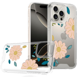 Designer Series Tough Shield Transparent Hybrid Case for iPhone 16 Pro Max - Minimalist Large Daisy