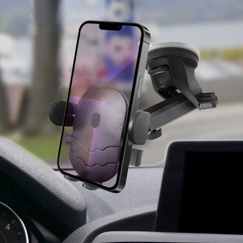Smartphone Car Windshield Dash Mount with Retractable Arm - Black