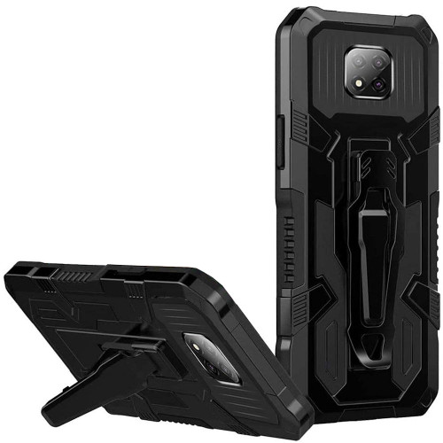 Military-Style Hybrid Armor Case with Integrated Belt Clip and Kickstand for Motorola Moto G Power 2021