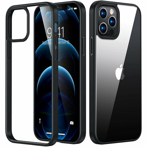 Tough Shield Snap-on Transparent Hybrid Case for iPhone 13 Pro Max - Black