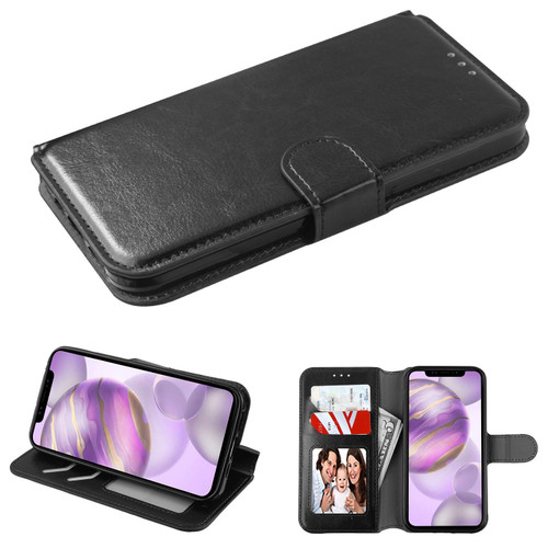 Element Series Book-Style Leather Folio Wallet Case for iPhone 12 Pro Max - Black