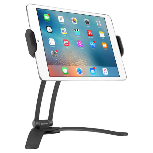 Desktop Stand and Wall Holder Mount with 360 Degree Rotation for iPad and Tablets - Black