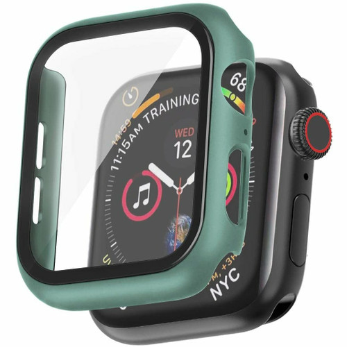 Defense Case with Integrated Tempered Glass Screen Protector for Apple Watch 45mm Series 7 / 8 / 9 - Green