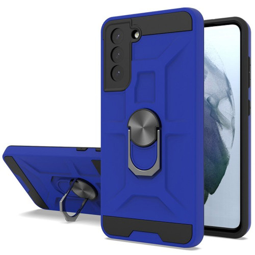 Dynamic Dual Layer Hybrid Case with Ring Holder for Samsung Galaxy S21 FE 5G - Blue