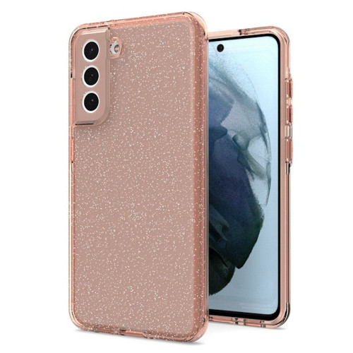 Full Glitter Hybrid Protective Case for Samsung Galaxy S21 FE 5G - Rose Gold