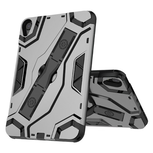 Rugged Hybrid Armor Case with Multi-Functional Kickstand for iPad Mini 6 (6th Generation) - Grey