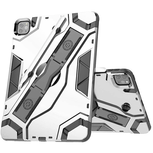 Rugged Hybrid Armor Case with Multi-Functional Kickstand for iPad Air (5th and 4th Generation) - Silver