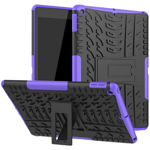 Exoskeleton Hybrid Armor Case with Kickstand for iPad 10.2 inch (9th, 8th & 7th Gen) - Purple