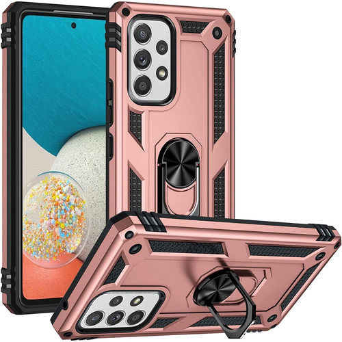 Military Grade Finger Loop Case with Ring Holder for Samsung Galaxy A53 5G - Rose Gold