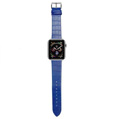 Crocodile Series Leather Band for Apple Watch 42mm / 41mm / 40mm - Blue