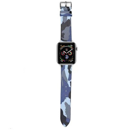Camouflage Series Leather Band for Apple Watch 41mm / 40mm / 38mm - Blue