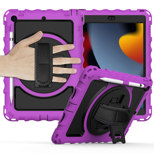 Military Grade 3-IN-1 Hybrid Armor Case with Hand Strap for iPad 10.2 inch (9th, 8th & 7th Gen)