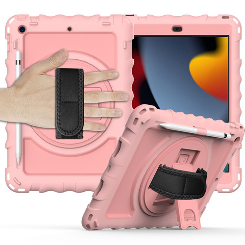 Military Grade 3-IN-1 Hybrid Armor Case with Hand Strap for iPad 10.2 inch (9th, 8th & 7th Gen)
