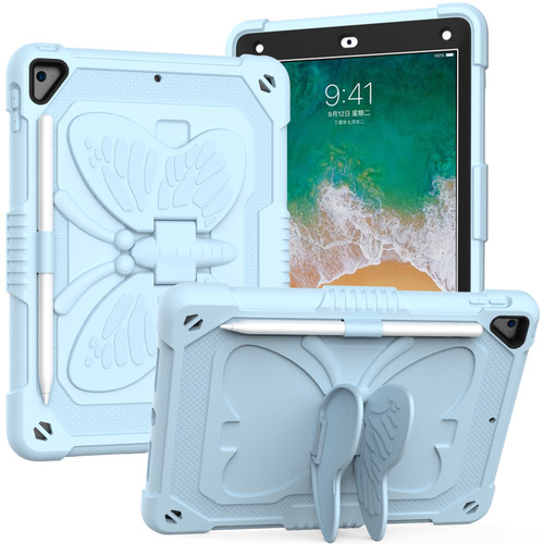 Butterfly Series Military Grade Shockproof Hybrid Case with Adjustable Wings for iPad 9.7 inch (5th & 6th Generation) - Baby Blue
