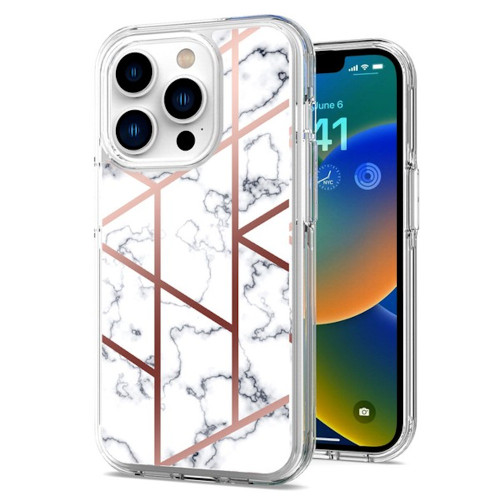 Marble Series Dual Layer Designer Case for iPhone 14 Plus - White