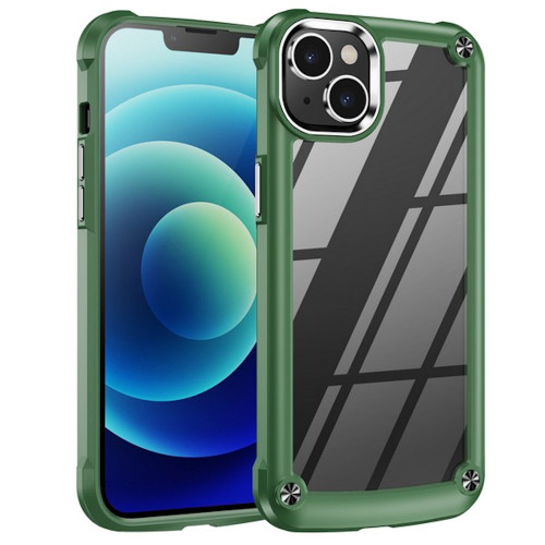 Tough Shield Snap-on Transparent Case for iPhone 14 - Green