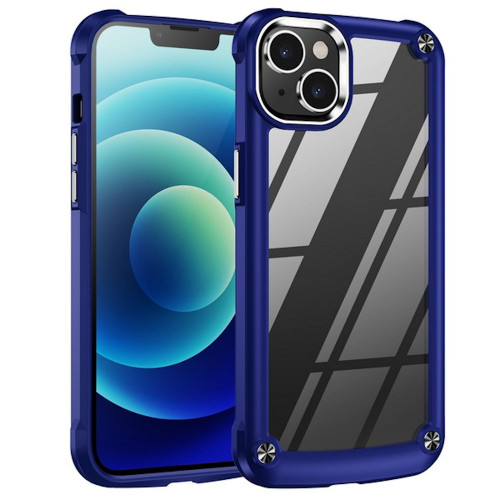 Tough Shield Snap-on Transparent Case for iPhone 14 Plus - Navy Blue
