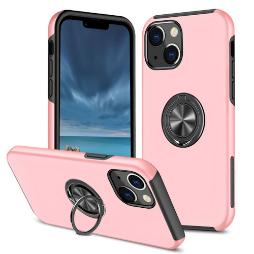 360 Rotating Ring Grip Hybrid Case for iPhone 14 Plus - Pink