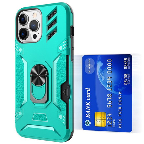 Tough Ring Grip Case with Card Slot for iPhone 14 Pro Max - Teal