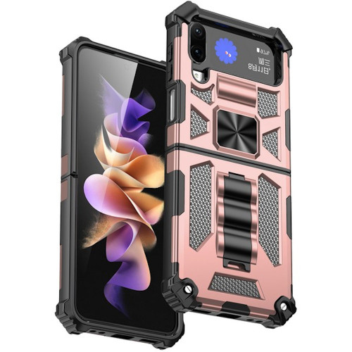 Military Grade Tough Ultra Rugged Hybrid Case for Samsung Galaxy Z Flip 4 - Rose Gold